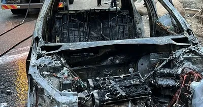 Seyir halindeki araç alev alev yandı