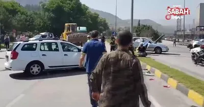 İki otomobilin çarpıştığı kazada LPG tankı yola fırladı | Video