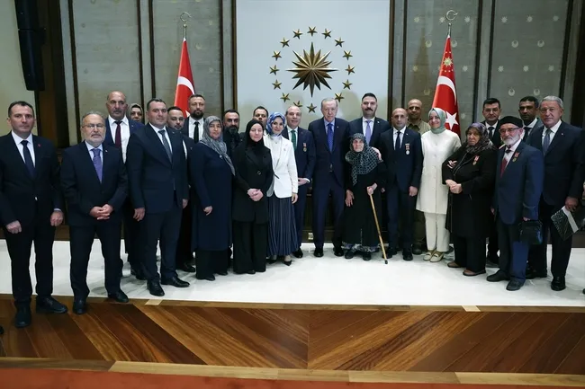 Külliye'de anlamlı kabul: Başkan Erdoğan şehit ailelerini ağırladı