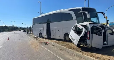 Tur otobüsü ile hafif ticari araç kafa kafaya çarpıştı: 1 ölü #isparta
