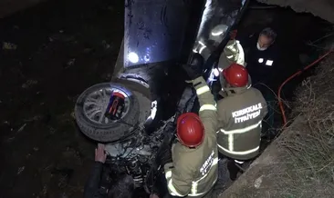 Otomobil dereye uçtu: 1 yaralı