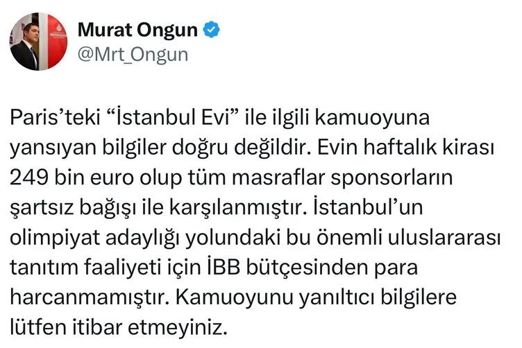 SON DAKİKA | Hani sponsorlar karşılamıştı?! İmamoğlu’nun Paris gezisinin faturası İBB’nin kasasından çıktı