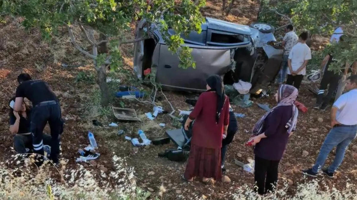 Halfeti’de otomobil fıstık tarlasına devrildi! 3 yaralı Halfeti’de otomobil fıstık tarlasına devrildi! 3 yaralı