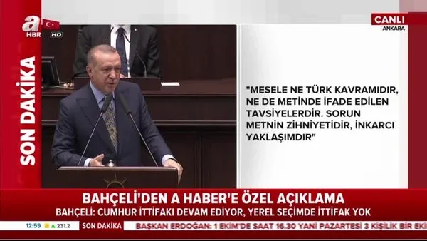 Cumhurbaşkanı Erdoğan'dan 'Cumhur İttifakı' ve andımız ile ilgili flaş sözler