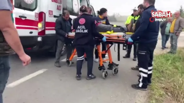 Uzunköprü’de tır motosiklete çarptı: 1 yaralı | Video