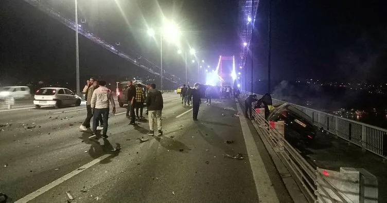 FSM Köprüsü’nde zincirleme kaza: Yaralılar var
