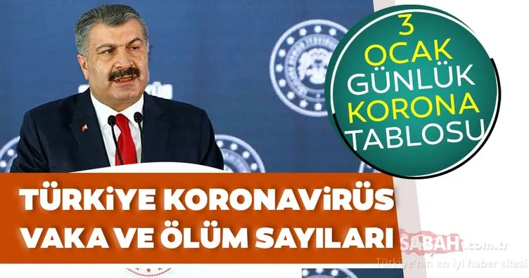 Bakan Koca son dakika 3 Ocak koronavirüs tablosunu açıkladı! İşte Türkiye’de koronavirüs vaka sayısı verileri