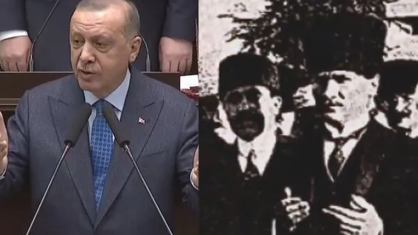 Cumhurbaşkanı Erdoğan, Mustafa Kemal Atatürk'ün görüntüleri eşliğinde İstiklal Marşı'nı okudu | Video