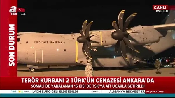 Somali'deki terör saldırısında hayatını kaybeden 2 Türk vatandaşının cenazesi Türkiye'ye getirildi