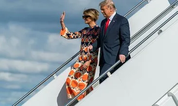Son dakika: Trump çifti Florida’ya indi! Melania Trump’ın elbisesi dikkat çekti