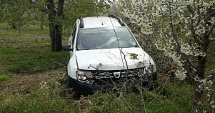Araç ağaçlara çarptı, 1 yaralı