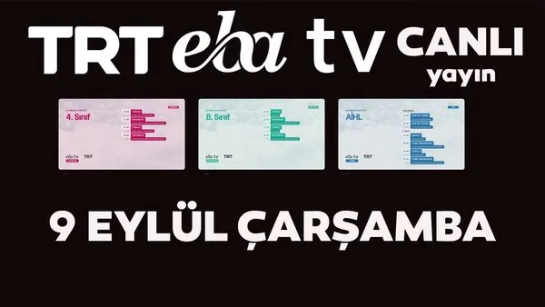 TRT EBA TV canlı izle! (9 Eylül 2020 Çarşamba) 'Uzaktan Eğitim' Ortaokul, İlkokul, Lise kanalları canlı yayın | Video