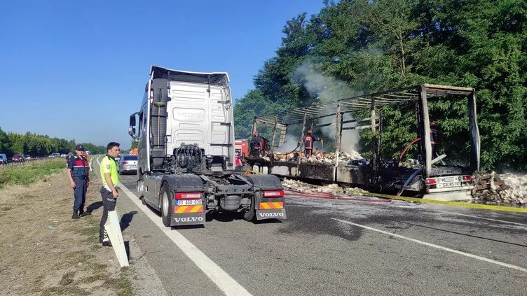 Son dakika: Anadolu Otoyolu’nda korkunç kaza: Sürücü yanarak öldü!