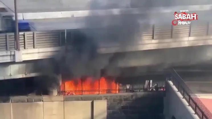 ABD’de evsizler kampındaki yangın Kongre binasında paniğe neden oldu | Video