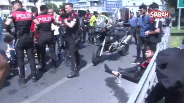 İstanbul'da kadın sürücü motosikletli polisleri bariyere sıkıştırarak yaraladı!