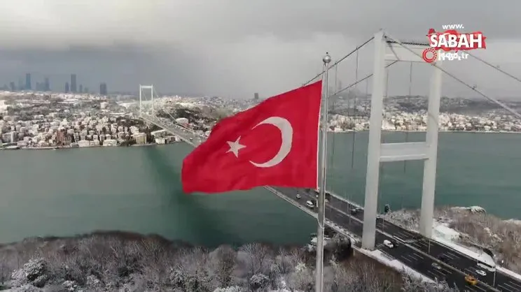 Fatih Sultan Mehmet Köprüsü'nde kar manzarası | Video