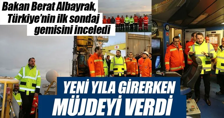 Bakan Berat Albayrak, Türkiye’nin ilk sondaj gemisini inceledi