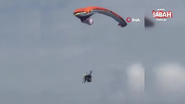 Okul müdürünün yamaç paraşütü yaparken hayatını kaybettiği kaza anı kamerada | Video