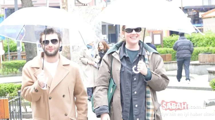 Yağmur altında romantik Nişantaşı turu! Derya Şensoy ve Yağız Can Konyalı ilk kez görüntülendi