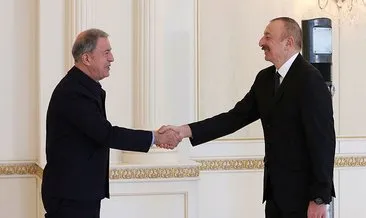 Bakan Akar ve TSK komuta kademesi Azerbaycan Cumhurbaşkanı Aliyev tarafından kabul edildi