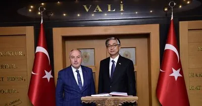 Vali Coşkun Güney Kore Ankara Büyükelçisi Won Ik Lee’yi makamında ağırladı