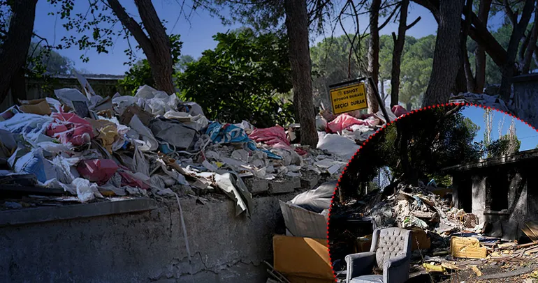 İzmir Konak’ta boş arazi kaçak moloz yığınları ve çöplerle doldu taştı