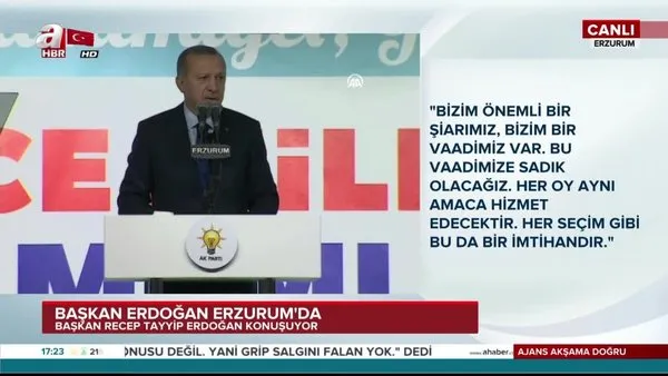 Cumhurbaşkanı Erdoğan'dan Erzurum'da önemli açıklamalar