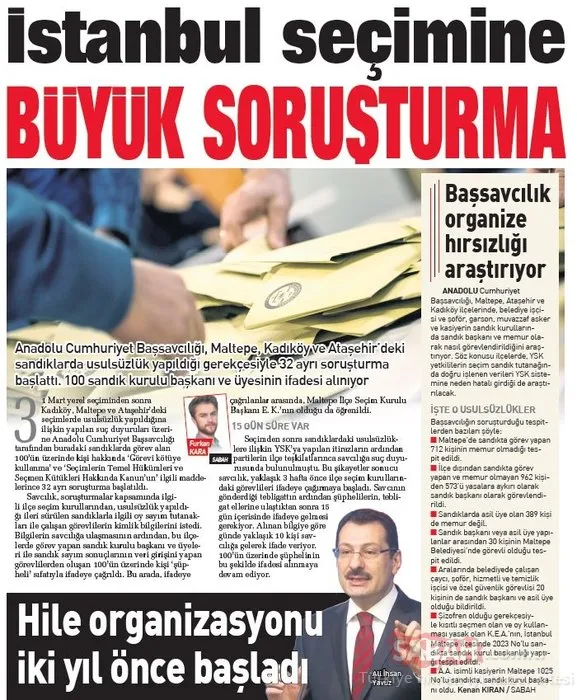 Türkiye İstanbul seçimlerindeki şaibe skandalını SABAH'tan okudu!