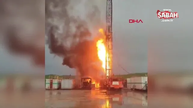 Diyarbakır TPAO'nun sondaj çalışmasında patlama sonrası yangın kamerada | Video