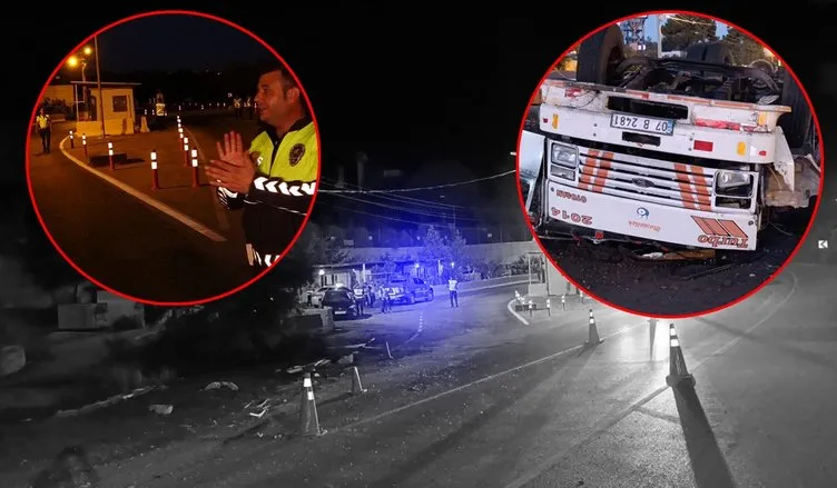Antalya’da yürekleri ağza getiren kaza: Kamyon yol kontrol noktasına daldı!