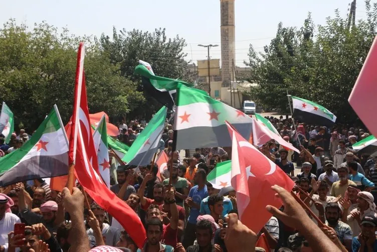 Suriye'de Türkiye'ye teşekkür yürüyüşü