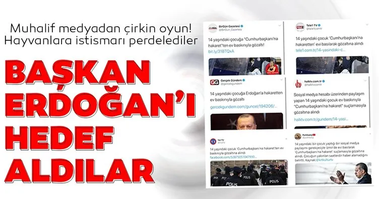 Muhalif medyadan çirkin oyun! Hayvanlara istismarı perdelediler Başkan Erdoğan’a iftira attılar