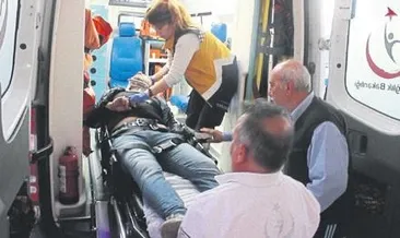 Eşini darp ederken düşerek yaralandı