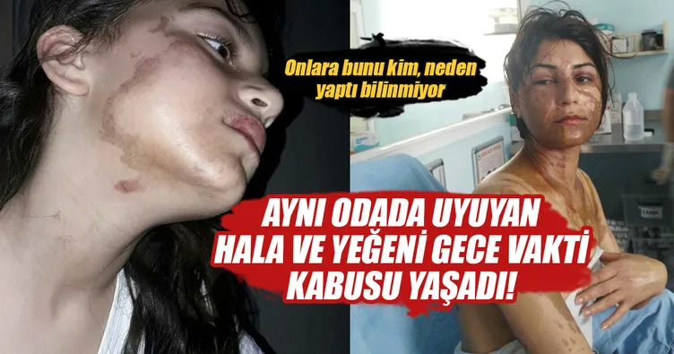 Uyuyan hala ve yeğenine asitli saldırı