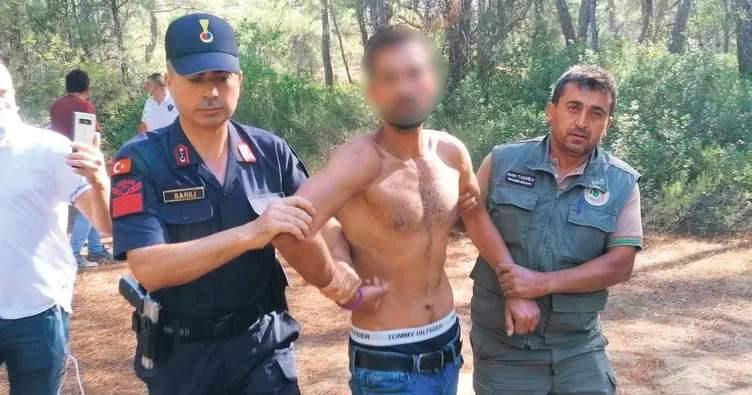 Ormanı yakarken suçüstü yakalandı