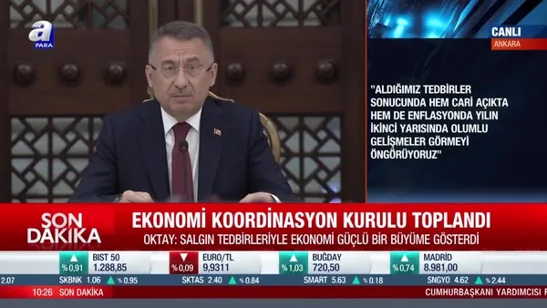 Cumhurbaşkanı Yardımcısı Fuat Oktay: Eylül ayının ilk yarısında Orta Vadeli Programı yayınlayacağız