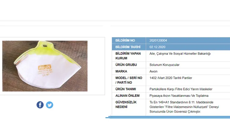 SON DAKİKA | Bakanlık açıkladı: 41 maske markası güvensiz çıktı! Sakın bu maskeleri kullanmayın!