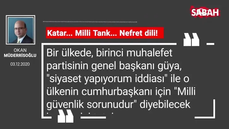 Okan Müderrisoğlu | Katar... Milli Tank... Nefret dili!