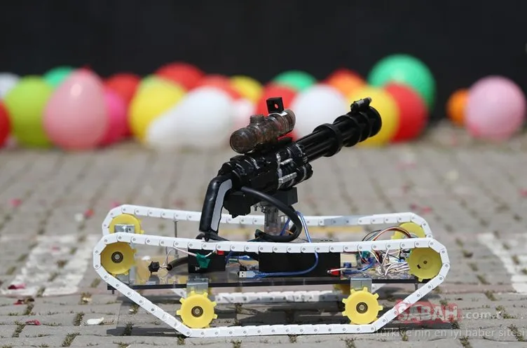 Lise öğrencisinden lazer güdümlü insansız tank prototipi