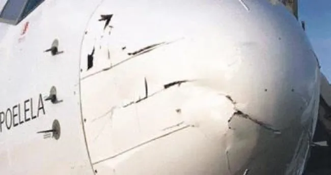 Yolcu uçağına drone çarptı