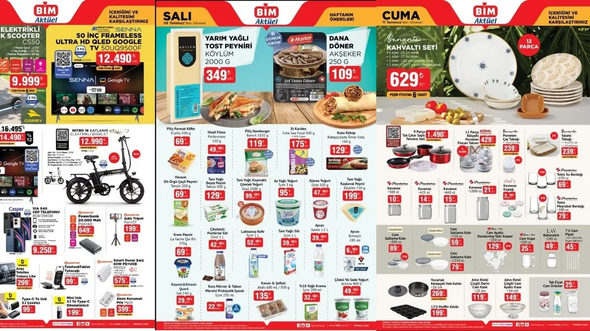 BİM aktüel Salı ve Cuma indirimleri! 8 - 11 Temmuz BİM aktüel ürünler neler? Cep telefonu, tablet, katlanır bisiklet...