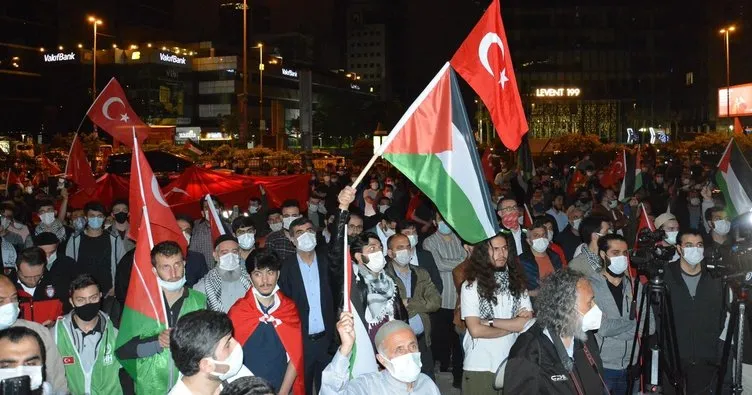 İsrail’in İstanbul Başkonsolosluğu’nda İsrail terörüne protesto