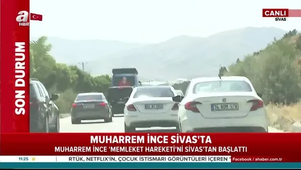 Son dakika haberi | Sivas'ta 'Memleket Hareketi'ni başlatan Muharrem İnce'nin konvoyundan son görüntüler | Video
