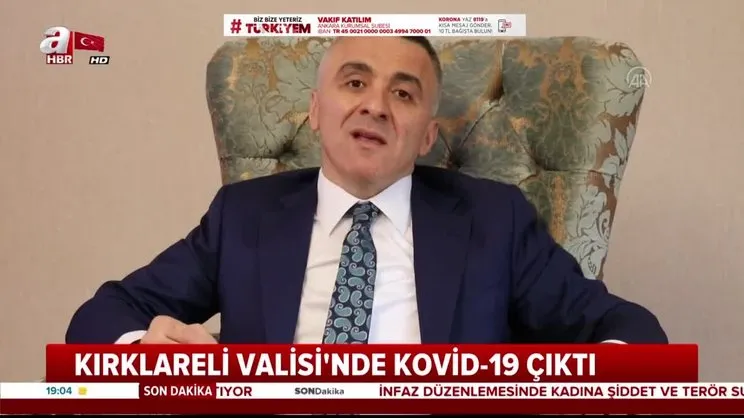 Kırklareli Valisi'nde koronavirüs çıktı | Video