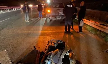 Sancaktepe’de park halindeki araca çarpan motokurye ağır yaralandı