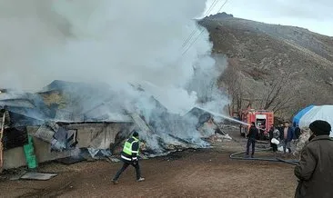 Erzincan’da çıkan yangında 2 ev küle döndü