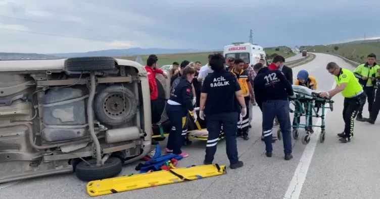 Kontrolden çıkan araç takla attı: 2 yaralı