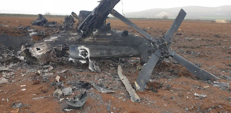 Son dakika: ABD helikopterinin enkazı görüntülendi: İdlib'deki operasyonda imha edilmişti