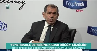 Dursun Özbek: Derbiye büyük bir önem atfetmiyoruz | Video