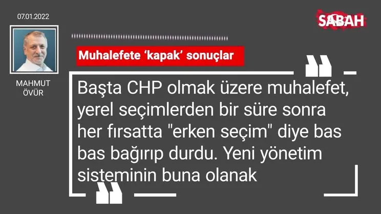 Mahmut Övür | Muhalefete ‘kapak’ sonuçlar